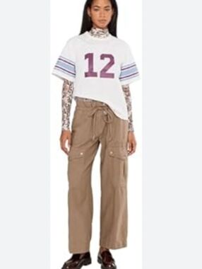 Free People Park Ave Pants In Dusted Cocoa L NWT